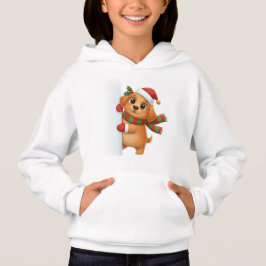 Cute Kerst Puppy Hoodie – Festieve Kerstman Hond