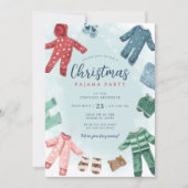 Cute Kerst Pyjama Feestje Kaart (Voorkant)