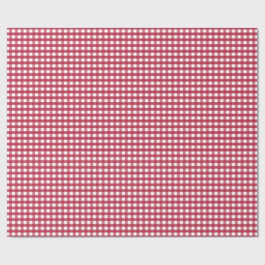 Cute kerst Red Gingham Pattern Cadeaupapier (Vlak)