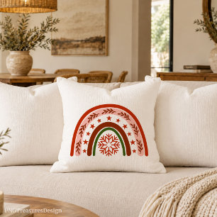Cute Kerst Regenboog Boho Kussen Cushion