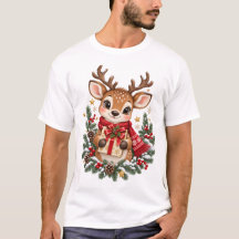 Cute Kerst Reindeer Cadeau Vakantie T-Shirt