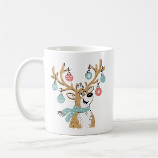 Cute Kerst Reindeer Gewei Ornamenten Koffiemok
