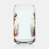 Cute Kerst Reindeer Scene Besneeuwd Bos Blikvorm Glas (Rechts)