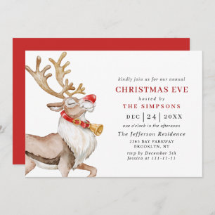 Cute kerst renDER Holiday CHRISTMAS EVE Kaart