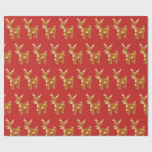 Cute kerst Rudolph Pattern Cadeaupapier (Vlak)