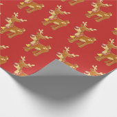 Cute kerst Rudolph Pattern Cadeaupapier (Hoek)