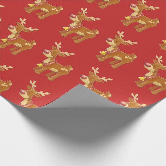 Cute kerst Rudolph Pattern Cadeaupapier (Hoek)