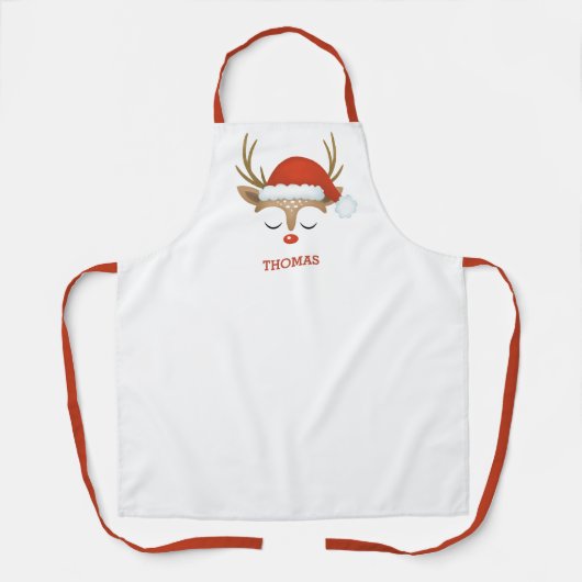 Cute kerst Rudolph Reindeer Schort (Voorkant)