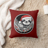 Cute Kerst Sloth Kussen (Deken)