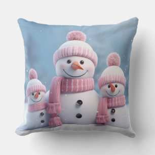 Cute Kerst Sneeuwman Kussenhoes Kussen