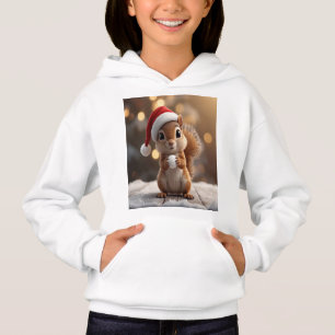 Cute Kerst Squirrel Hoodie voor Meisjes