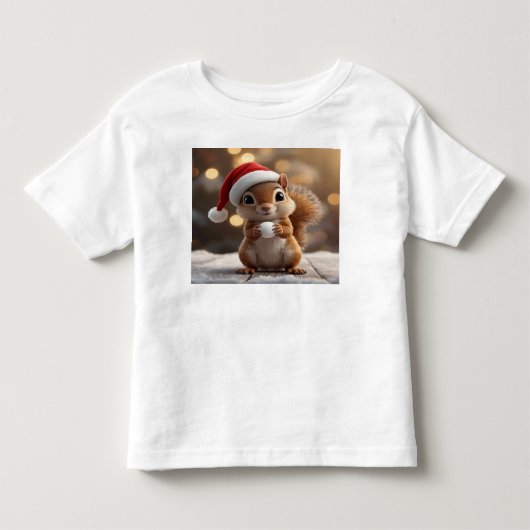 Cute Kerst Squirrel Peuter Jersey T-Shirt (Voorkant)