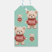 Cute kerst Teddy Bear Cadeaulabel (Voorkant)
