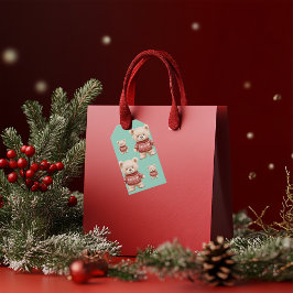 Cute kerst Teddy Bear Cadeaulabel