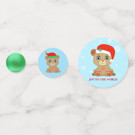 Cute kerst Teddy Bear Confetti (Voorkanten)