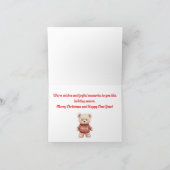Cute kerst Teddy Bear Feestdagen Kaart (Binnen)