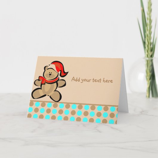 Cute kerst Teddy Bear Feestdagen Kaart (Voorkant)