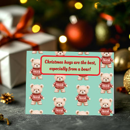 Cute kerst Teddy Bear Feestdagen Kaart