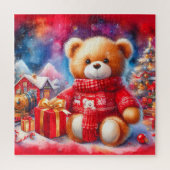 Cute kerst Teddy Bear Legpuzzel (Verticaal)
