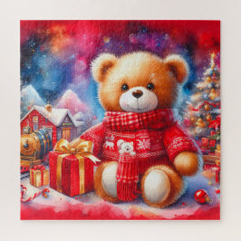 Cute kerst Teddy Bear Legpuzzel