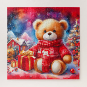 Cute kerst Teddy Bear Legpuzzel