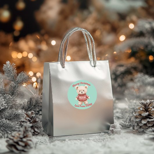 Cute kerst Teddy Bear Ronde Sticker