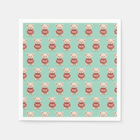 Cute kerst Teddy Bear Servet (Voorkant)