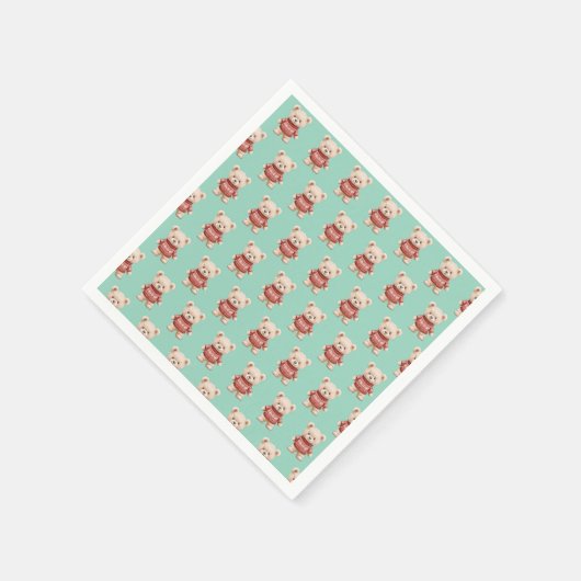 Cute kerst Teddy Bear Servet (Hoek)