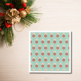 Cute kerst Teddy Bear Servet