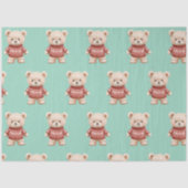 Cute kerst Teddy Bear Tissuepapier (Voorkant)