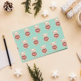 Cute kerst Teddy Bear Tissuepapier