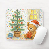 Cute Kerst Teddybeer Boom Muismat (Met muis)
