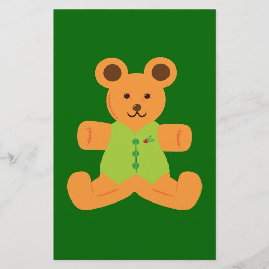 Cute kerst Teddybeer Briefpapier (Voorkant)