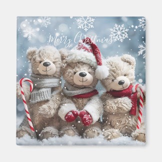 Cute Kerst Teddybeer Magneet