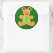 Cute kerst Teddybeer Ronde Sticker (Tas)