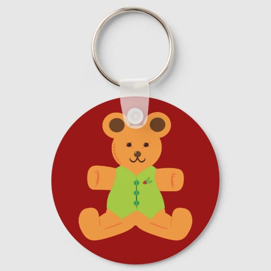 Cute kerst Teddybeer Sleutelhanger (Voorkant)