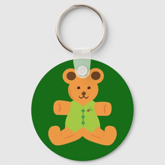 Cute kerst Teddybeer Sleutelhanger (Voorkant)