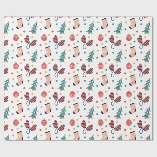 Cute kerst Thema Cadeaupapier (Vlak)