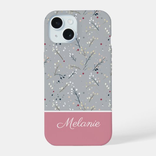Cute Kerst Thema Patroon iPhone 15 Case (Achterkant)