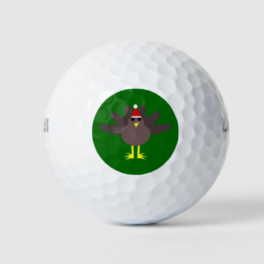 Cute kerst Turkey Golf Ball Golfballen (Voorkant)
