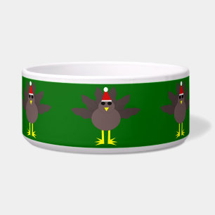 Cute kerst Turkey Pet Bowl Voerbakje