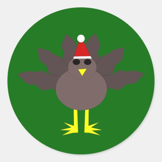 Cute kerst Turkey Stickers (Voorkant)