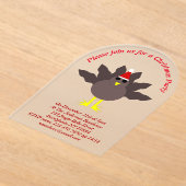 Cute kerst Turkije Custom Acryl Uitnodigingen (Laagn)