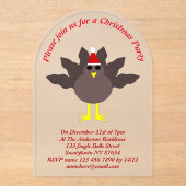 Cute kerst Turkije Custom Acryl Uitnodigingen (Voorkant)