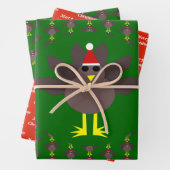 Cute kerst Turkije Custom Inpakpapier Vel (In situ)