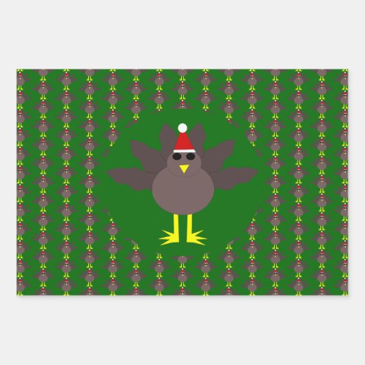 Cute kerst Turkije Custom Inpakpapier Vel (Voorkant)