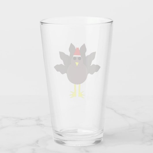 Cute kerst Turkije Glas (Achterkant)
