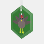 Cute kerst Turkije Glas Ornament (Voorkant links)
