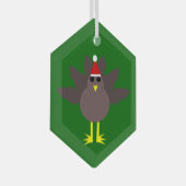 Cute kerst Turkije Glas Ornament (Voorkant Rechts)