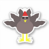 Cute kerst Turkije Sticker (Voorkant)